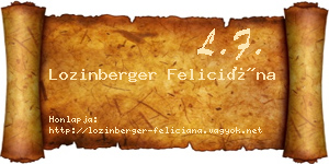 Lozinberger Feliciána névjegykártya